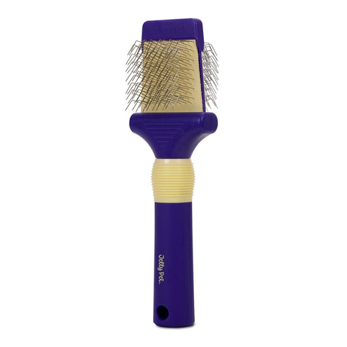 Double Sided Dog Slicker Brush, Longer Pins, Flexible Head, Fine/Coarse Sides, Removes Unwanted Tangles, Small, Purple...