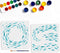 2pcs School of Fish Stencil 11.8×11.8inch Shoal of Fish Stencil with Paint Brush Reusable Large Ocean Theme Stencil for Crafts and Decorations on ...