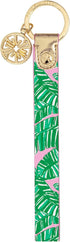 Lilly Pulitzer Durable Leatherette Strap Key Chain, Cute Wristlet Keychain Accessory with Metal Ring, Let's Go Bananas...