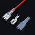 6.3mm Quick Female Spade Wire 18 Awg Splice Connectors Speaker Single Head Crimp Terminal Insulation Sleeve with Red and Black Wires Assortment Ki...