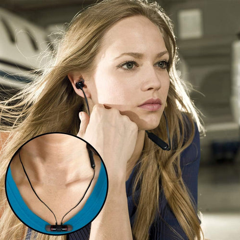 Wireless Magnetic Rechargeable Ear Buds, in line mic, Volume, Play/Pause Controls (Black)...