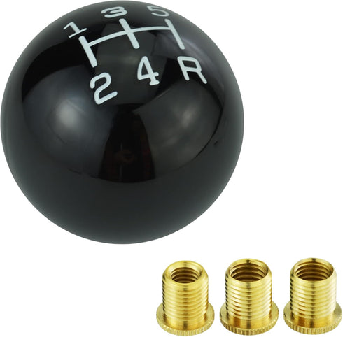 Arenbel 5 Speed Resin Shift Knob Ball Gear Lever Car Racing Shift Stick Handle Replacement Fit Most Auto MT Vehicles, Black...