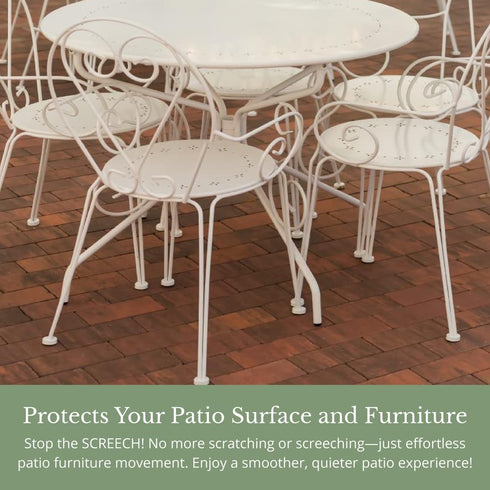 Sunnliand Patio 1-1/2" Deluxe Wrought Iron Chair Glides, Protect Your Outdoor Furniture, Chair Leg Floor Protectors, Floor Protector, Pack of 16, ...
