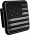 American Black Metal Flag Trailer Hitch Cover - Patriotic Flag Plug (Black, Fits 2'' Receivers)...