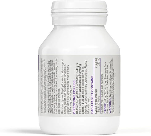 Bio Island Lysine Step Up for Youth 60 Chewable Tablets...