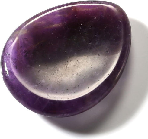 CrystalTears 4 PCS Thumb Worry Stone-Amethyst Rose Quartz Lapis Lazuli Tiger's Eye Healing Crystal Pocket Palm Stone...