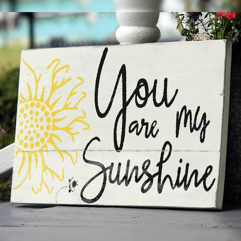 DLY LIFESTYLE You are My Sunshine Stencil - Sunflower Design - 8x6 Inches - Reusable DIY Art & Craft Stencil for Wood, Canvas, Paper, Fabric, Wall...