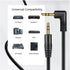 TNP Audio Cable 3.5mm Right Angle (15FT) Male to Male Gold Plated AUX Auxiliary Headset Jack Adapter TRS Cord for Bose Sony Headphones Cord Replac...