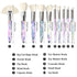Kingtree Crystal Makeup Brush Set, 10PCS Sparkling Premium Makeup Brushes Professional Synthetic Bristles Foundation Blush Concealer Eyeshadow Mak...