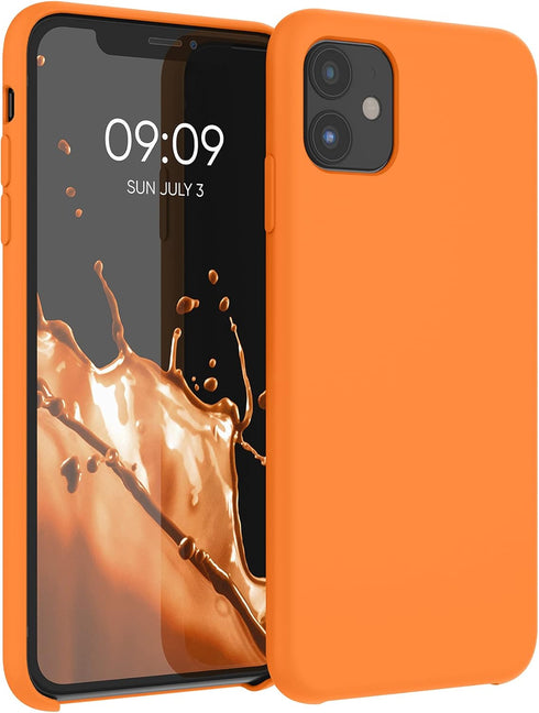 kwmobile Case Compatible with Apple iPhone 11 Case - TPU Silicone Phone Cover with Soft Finish - Fruity Orange...