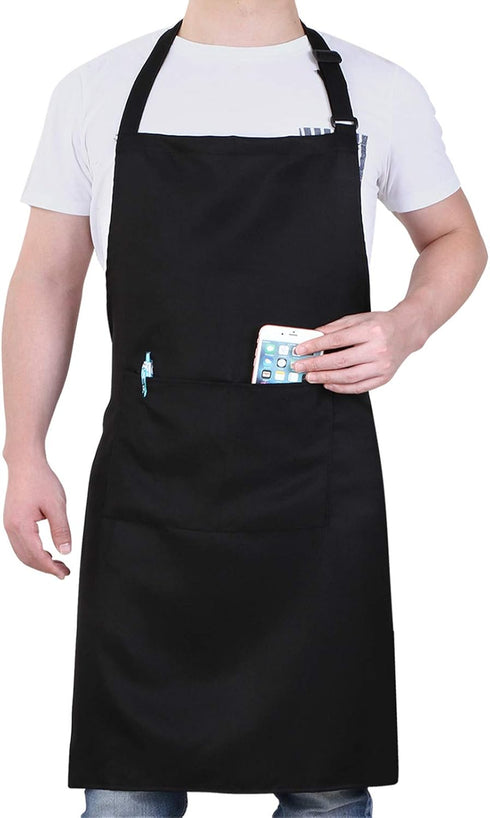 Will Well Chef Apron for Men and Women - 33" x 27" Large with 38" Waist Ties for a Comfy and Snug Fit, Durable and Lightweight, with 2 Spacious Po...