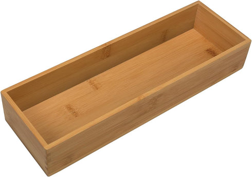 Bamboo Drawer Organizer - Kitchen Drawer Utensil Organizer Office Supplies Desk Organizer Makeup Silverware Tray Flatware Organization 12"*4"*2"...