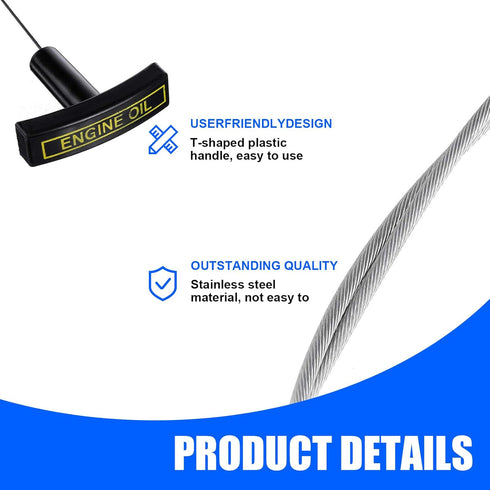 1 PC Car Oil Dipstick with Handle, 46.46In Durable Metal Vehicle Engine Oil Indicator Tool Replacement, Automotive Oil Dipstick Accessories OEM #3...