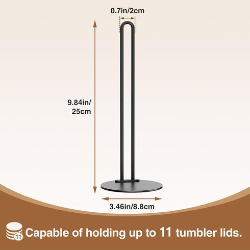Tumbler Lid Organizer 2 Pack(0.79" Width): Holding Up to 11 lids - Metal Holder with 10 Inches of Vertical Space for Kitchen Cabinet Countertop St...