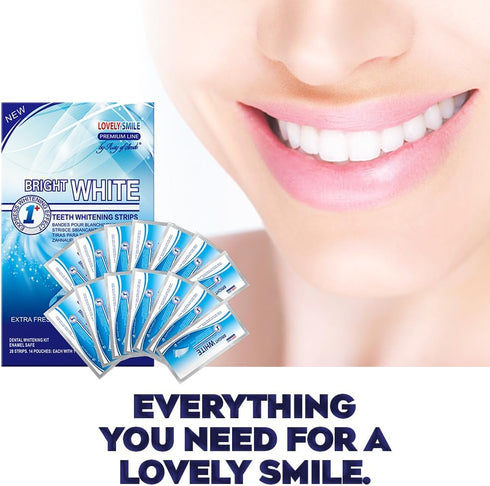 Lovely Smile Premium Line 50 Teeth Whitening Strips for 25 Applications - White Teeth in 1 Hour - Enamel Safe - No Slip and No Sensitivity - Denta...