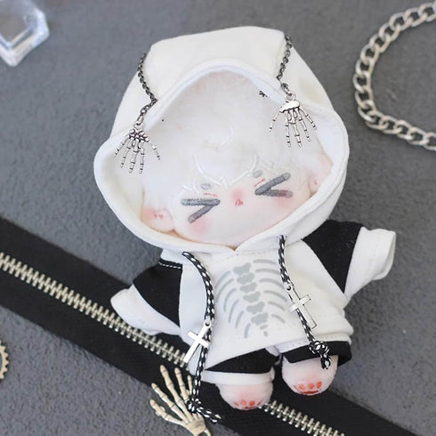 niannyyhouse 10cm Plush Doll Clothes Hoodie Color Blocked Pants Black and White Outfit Doll Accessories (Black)...