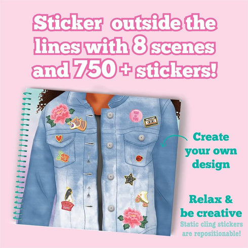 Craft-tastic Sticker It Up! – Reusable Sticker Book for Kids – 750+ Repositionable Stickers Create Designs on 8 Scene Pages for Hours of Mess-Free...
