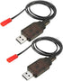 uxcell 2 Pcs JST-2P USB Charging Cable for RC Car 4.8V 250mA Ni-MH Ni-CD Battery 63cm Length...