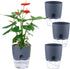 Self Watering Planters for Indoor Plants, 4 Pack 4.1 Inch African Violet Pots, Modern Decorative Flower Pots with Transparent Water Reservoir, Per...