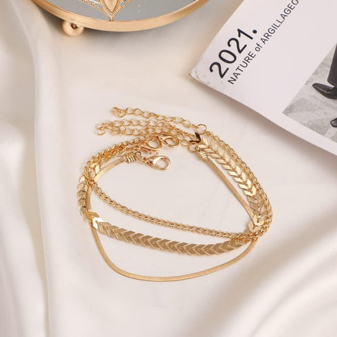 Gold Ankle Bracelets for Women,Sandbeach Anklets Bracelets,Waterproof Cuban Butterfly Heart Crystal Rhinestone Link Chain Anklets Set Dainty Jewel...