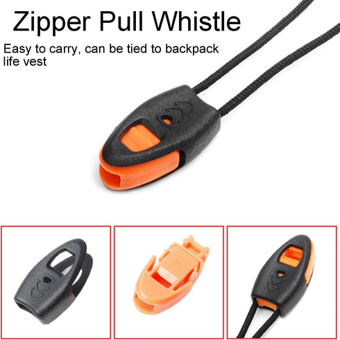 5 Pack Zipper Pull Whistles, Loud Emergency Survival Whistle for Kayak Canoe Fishing Lanyard Zipper Pull Cord Ends Lock Paracord Knife Outdoor Cam...