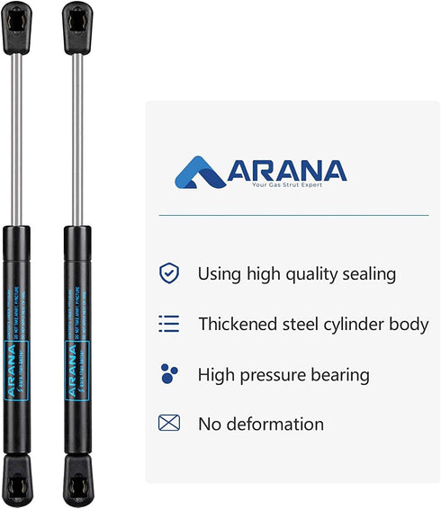 ARANA 10 Inch 18Lb/80N Gas Struts,10'' Gas Shocks Spring Lift Support for Cabinets Door Pickup Truck Tool Box Weather-Guard Toolbox Soft Close Lid...