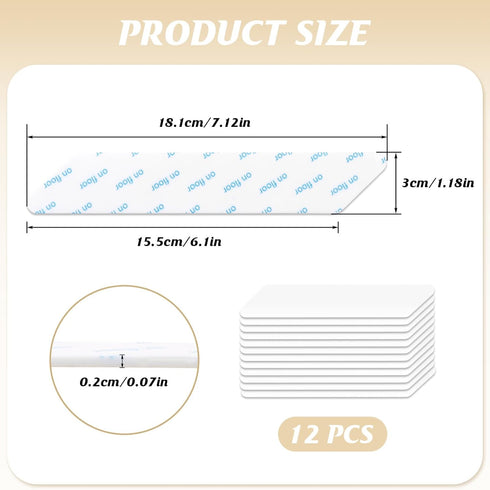 Rug Tape 12PCS Reusable Washable Removable Non-Slip Rug Stickers, Double Sided Adhesive Rug Grip for Hardwood Floors Tile, No Damage Carpet Tape t...