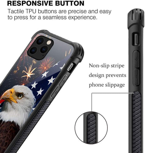 ZHEGAILIAN Case Compatible with iPhone 13,American Eagle Case for iPhone 13 for Boys Men,Pattern Design Anti-Scratch Organic Glass Case for iPhone...