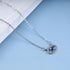 Bohemian Sapphire Evil Eye Pendant Necklace Silver Crystal Eye Necklace Chain Blue Cz Devil Eye Choker Necklace Paved rhinestone Demon Eye Necklac...