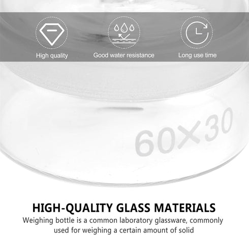 Hemobllo 1pc Weighing Bottle Glass Specific Gravity Bottle Laboratory Equipment Glass Sealing Bottle...