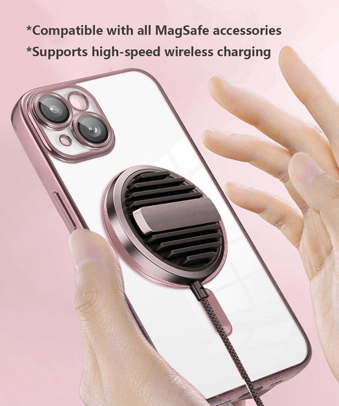 Magnetic Case for iPhone 15 Plus Case Clear Compatible with MagSafe Built-in Camera Lens Protector Soft Slim Shockproof Phone Case Cover for iPhon...