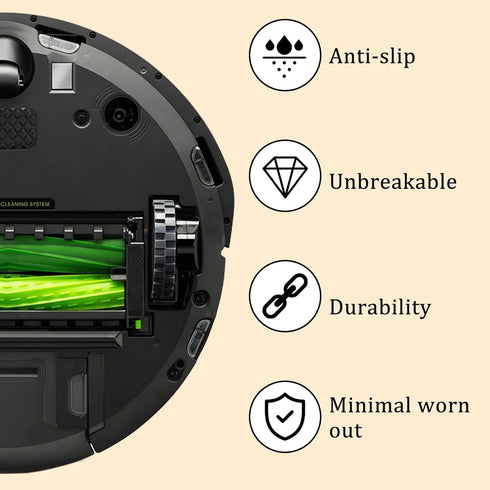 4 Pack Tires for IROBOT ROOMBA Wheels Series E5 E6 E7 i7 i7+ 500, 600, 700, 800 and 900 Anti-Slip, Great Adhesion and Easy Assembly. Replacement f...