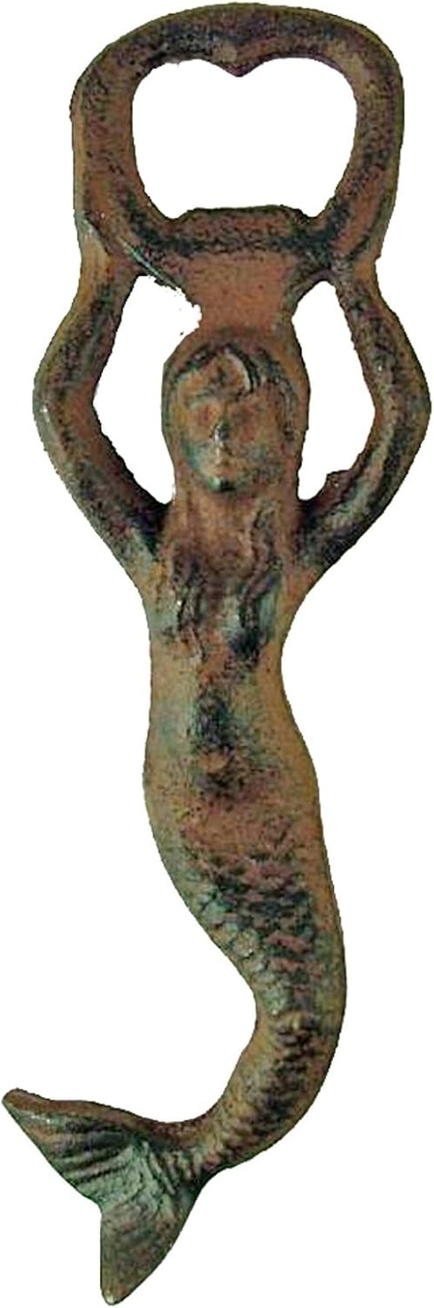 Antique Reproduction Iron Mermaid Bottle Opener Rust...
