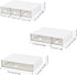 LETURE Stackable Desk Organizer, Plastic Storage Drawer for Office School Home Makeup, Pen Pencils Markers Stationery Supplies Organizers (White -...