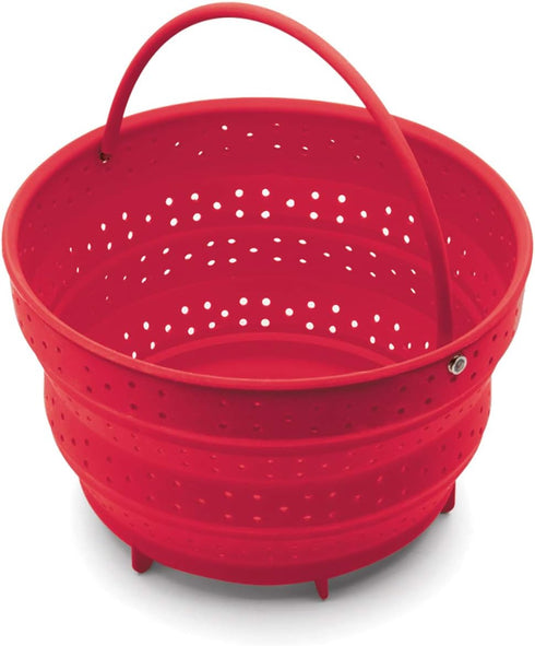 Fox Run Collapsible Silicone Steamer Basket Insert for Instant Pot, 6-Quart, Red...