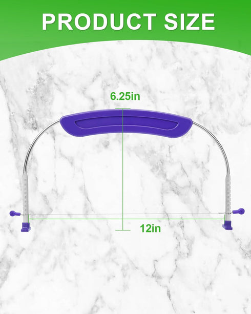 Adjustable 2- wire Cake Slicer Leveler Small Cake Cutter Slicer for Leveling Tops of Layer Cakes Professional Baking Tool with Stainless Steel Wir...