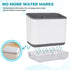 KeFanta Sink Counter Caddy, Plastic Dish Sponge Holder, Kitchen Brush and Scrubber Organizer with Drain Tray, White...
