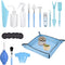 23 Pcs Succulent Tools, Mini Garden Tools0001 Set, Miniature Succulent Hand Tools with Plant Potting Tarp Mat, Transplanting Tool Kit for Indoor O...