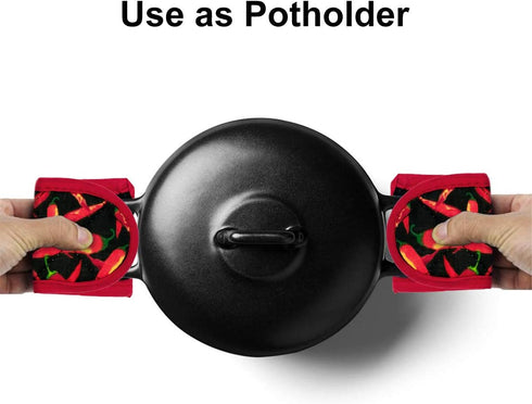Evoio Cast Iron Skillet Handle Covers, Pot Handle Covers Heat Resistant, Heat Resistant Pot Pan Skillet Hot Handle Holder Sleeves Mitt Cover for K...