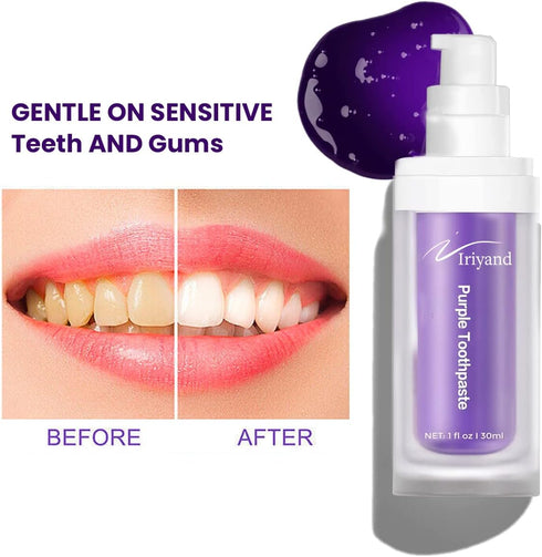 Purple Toothpaste , Purple Toothpaste, Purple Tooth Stain Removal, Teeth Whitening Booster, Teeth Whitener...