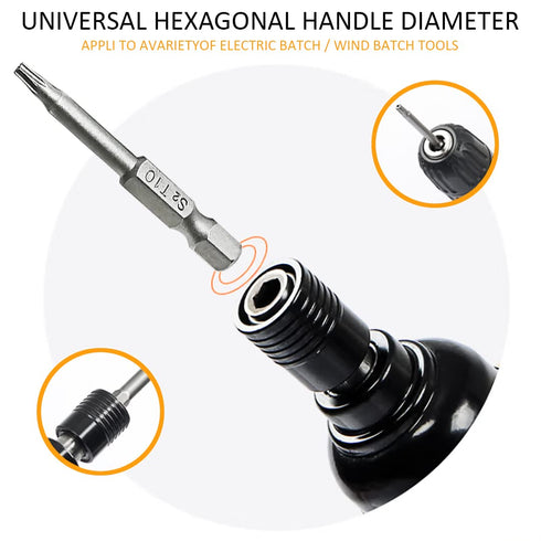 Torx Screwdriver Bit Set, PTSLKHN S2 Steel Magnetic Security Tamper Proof Star 6 Point Screw Driver Kit Tools, 12PCS 1/4" Hex Shank T5-T40 50mm Le...