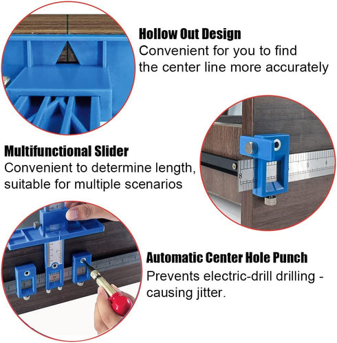 King&Charles Cabinet Hardware Jig, Cabinet Handle Jig with Automatic Center Punch, Cabinet Jig for Handles and Pulls on Drawers/Cabinets, Cabinet ...