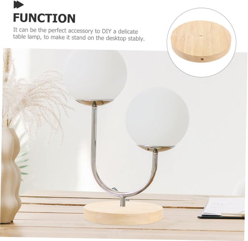 ABOOFAN Wooden Table Lamp Stand Natural Wood Base Lamp Wooden Base Bedside Lamp Round Lamp Base Solid Lamp Base Wooden Lamp Base for Lamp Repair T...