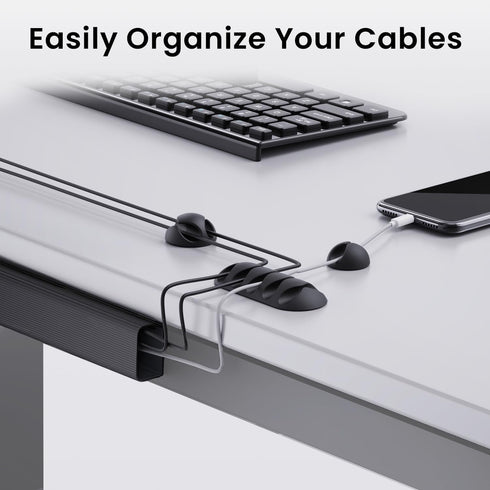 EVEO Desk Cable Management Kit - Cord Organizer Cable Management Under Desk | Cable Raceway, Cable Sleeve, Adhesive Cable Clips, Cord Clips, Cable...