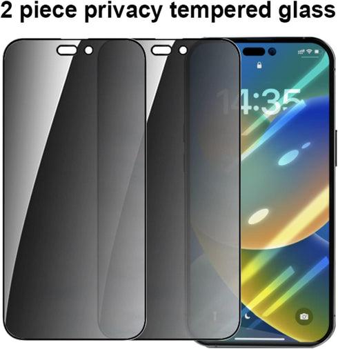 (2 Set 4 Pack 2 PCS Privacy Tempered Glass Anti-Spy Screen Protector Anti-Peeping Film and 2 PCS Camera Lens Protector Suit for iPhone 14 Pro Max...