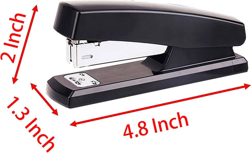 Desktop Staples, 4.8 Inch Labor Saving Black Stapler for 20 Sheets Capacity with 500 Pcs No.12 Staples (Black)...