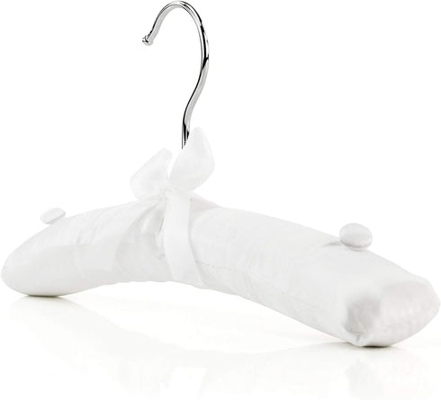 HANGERWORLD Pack of 3 Small Kids Satin Padded Hangers - 11.8inch Soft White Infant, Toddler and Baby Hangers for Nursery Closet...