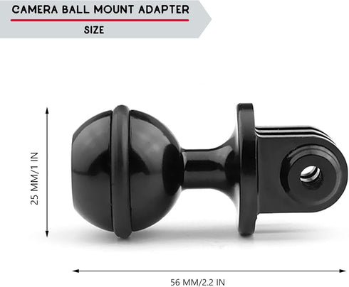 Ball Mount Adapter,Compatible with RAM Ball Head Mounts Compatible Gopro Series/AKASO/DJI/OSMO/SJCAM Sports Camera,Aluminum Alloy Ball Action Came...
