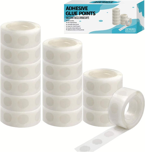 1600pcs Glue Point Clear Balloon Glue Removable Adhesive Dots Double Sided Dots of Glue Tape for Balloons Craft Glue Points Dots Sticky Dots or We...