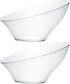 PLASTICPRO Disposable Angled Plastic Bowls Round Medium Serving Bowl, Elegant for Party's, Snack, or Salad Bowl, Clear Pack of 4...